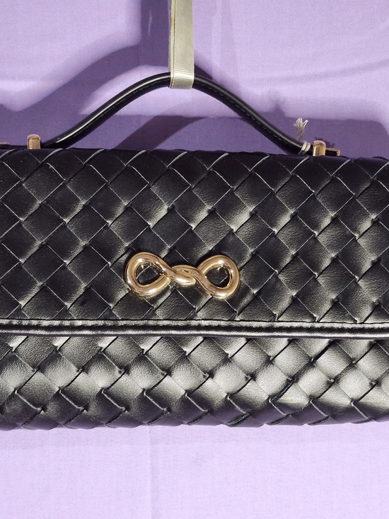 a new day Handbags - a new day Black Quilted Wristlet Clutch with Gold Accent